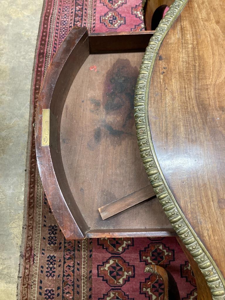 A 19th century French marquetry and kingwood centre table, (having later walnut-veneered top) width 124cm, depth 78cm, height 74cm